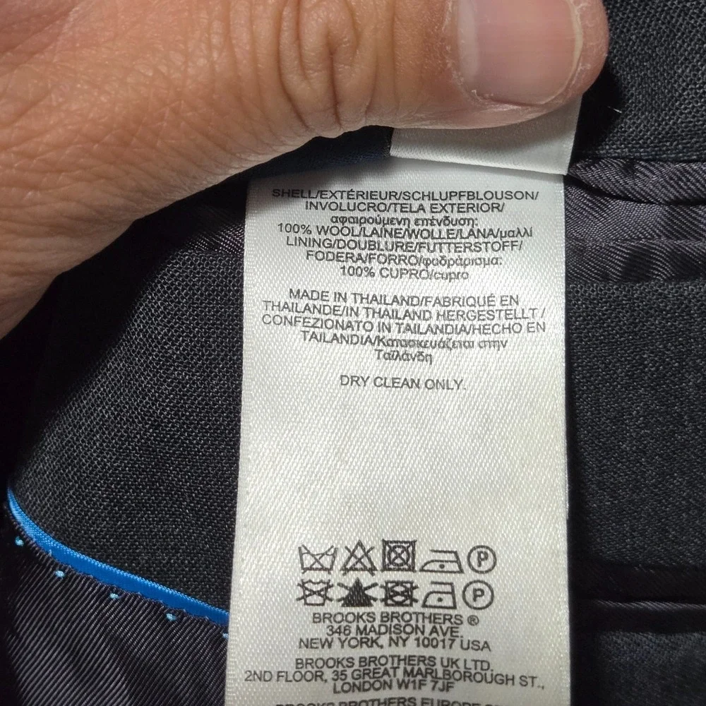 Brooks Brothers Milano Reda Brookscool Unstructured Blazer Charcoal Gray Sz 40S